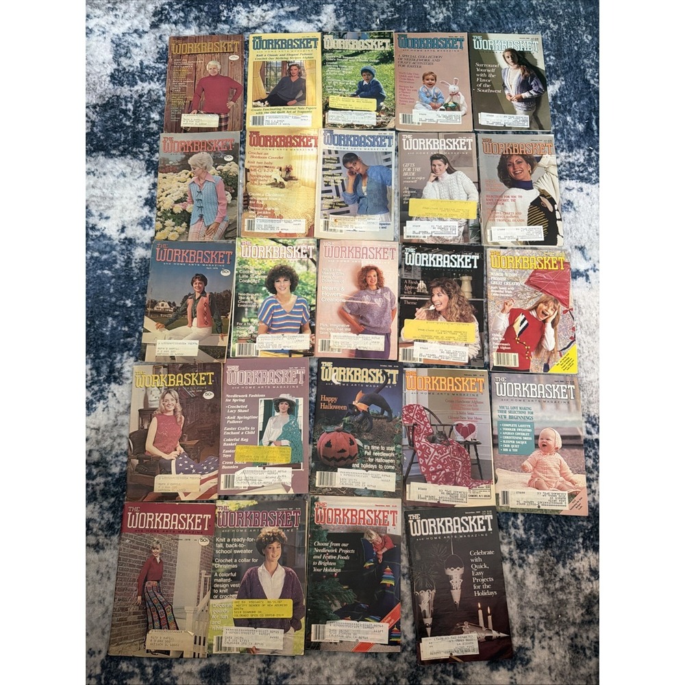 Lot Of 24 The Workbasket And Home Arts Magazine From Years '76 '77 '86-'90